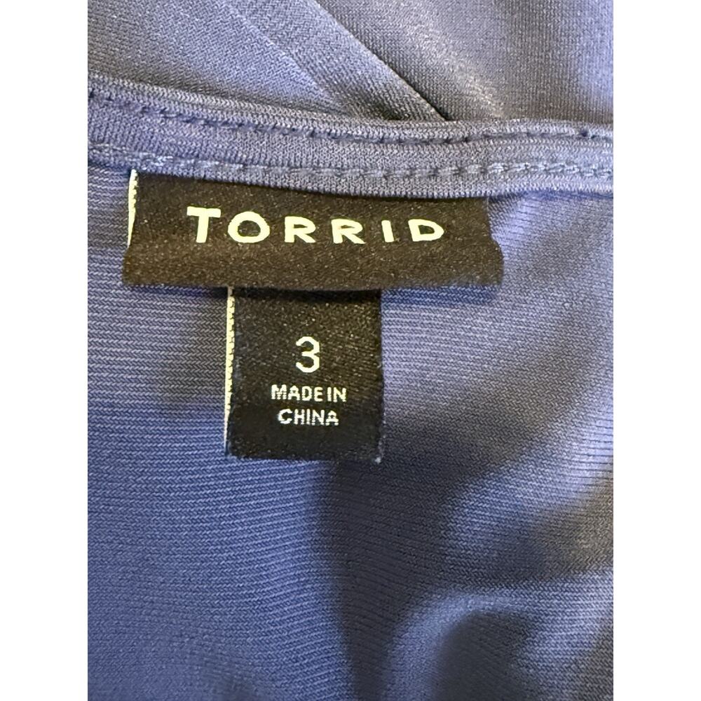 Torrid Women's Size 3 (3X) Surplice Faux Wrap Midi Dress Oceana (Blue) NWOT - Picture 6 of 9